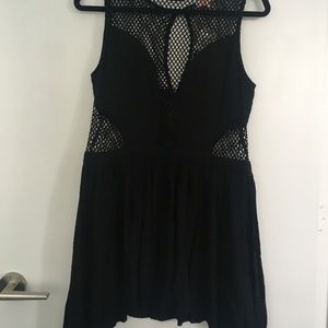 Nameless Black Mesh & Mini Dress